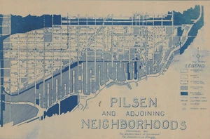 Historic vintage poster of Pilsen neighborhood in Chicago Illinois 20x30 - Picture 1 of 4