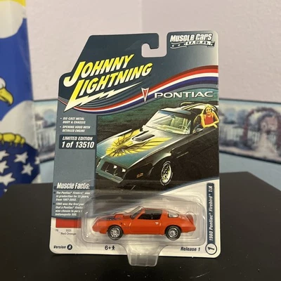 Johnny Lightning 1980 Pontiac T/A Firebird 1:64 Die Cast JLMC029 rojo/naranja Foto 1 de 3