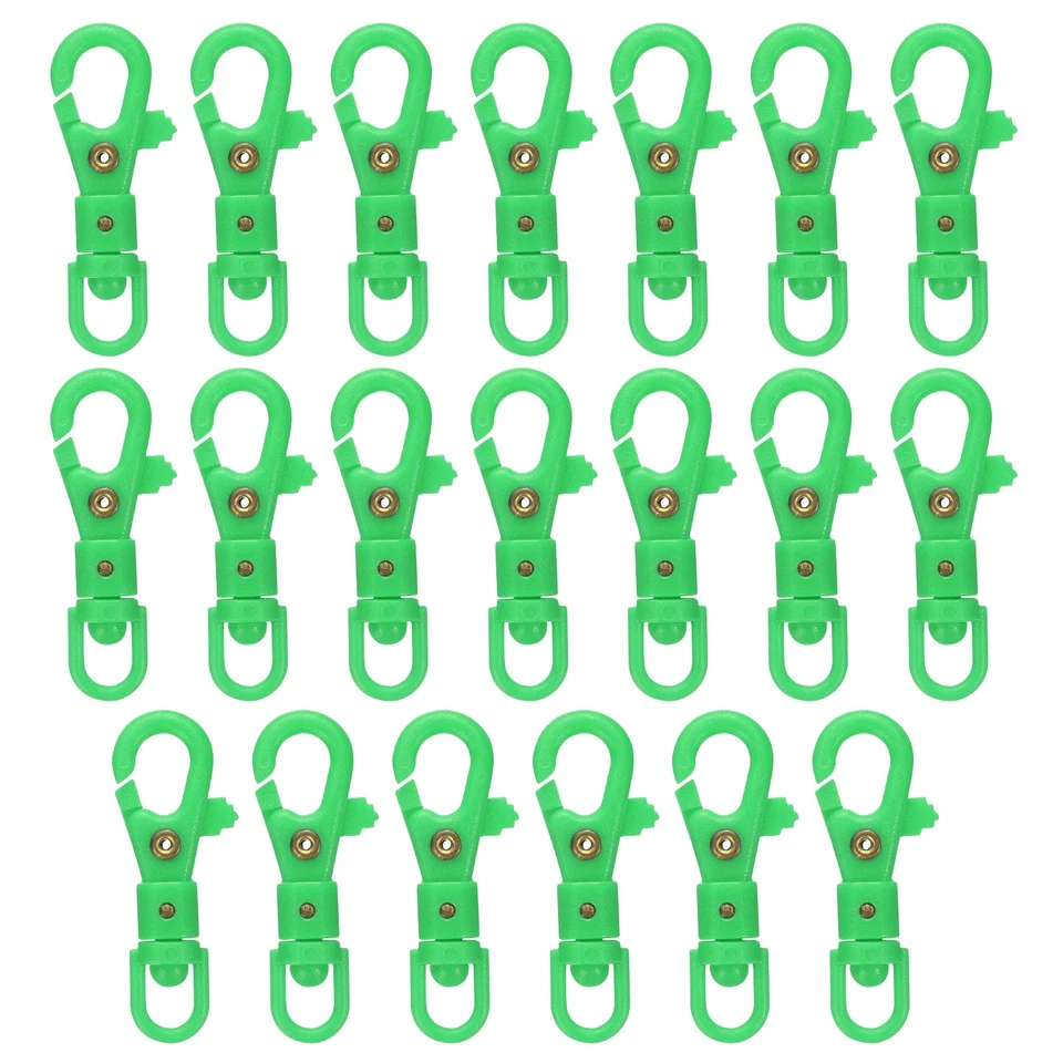 20 Pcs Plastic Lobster Claw Clasps Swivel Snap Hook Trigger Clip, Green Foto 1 de 4