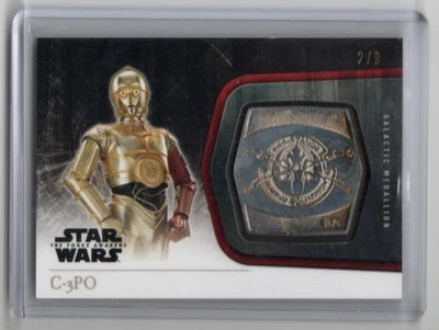 Star Wars Force Awakens Series 1 2015 Topps PLATINUM Medallion M-29 C-3PO #2/9 - Image 1 of 4