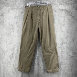 Cabelas Pants Mens 34 Khakis Chino Pleated Flannel Lined Casual Hunting Outdoors - Picture 1 of 18