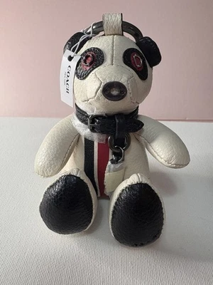 Новый с Ярлыками тренер кожаный медведь сумка подвеска мел и черный плюшевый медведь кольцо для ключей F56749 - Изображение 1 из 4