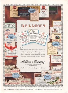 Bellows & Company 1948 Vintage Print Ad Wine Labels Advertising - Picture 1 of 1