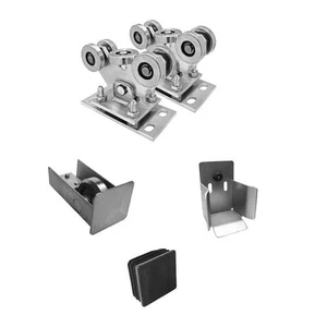 Juego de guía de suelo para perfiles 70x8mm unidad voladiza construcción puerta corredera ECO - Imagen 1 de 3