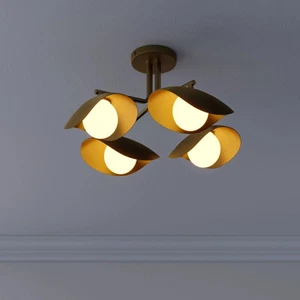 Mid-Century Modern Dining Glass Dome Brass Chandelier Pendant Light Industrial - Picture 1 of 9