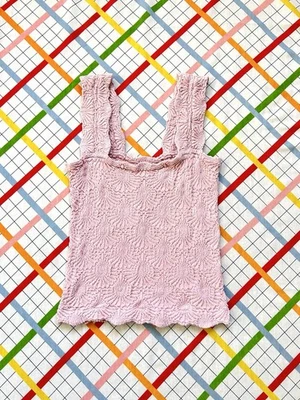 Camiseta sin mangas Free People Intimately para mujer M rosa malva texturizada tejida elástica boho Foto 1 de 4