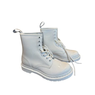 Dr. Martens 1460 Mono White Patent Leather Ankle Boots Womens Shoes US Size 6 - Image 1 of 4