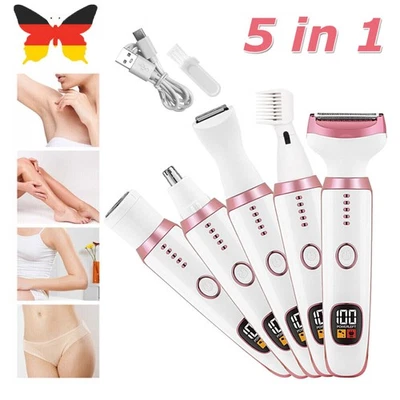 Akku 5 in 1 Elektrischer Damenrasierer Nass uns Trocken, Elektrorasierer Trimmer - Bild 1 von 4