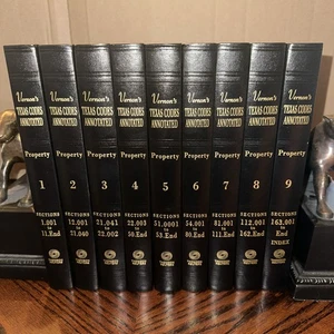 Vernon’s Texas Codes Annotated Property FULL SET Volumes 1-9 Hardcover - Foto 1 di 4