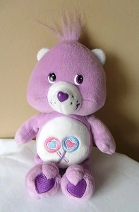 Share Care Bear 9" Plush Lollipops Purple 2002" Stuffed Animal Toy Doll - Picture 1 of 1