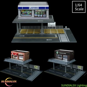 Diorama 1/64 Scale Car Parking Lot Model LED Lights Miniature Garage Scene Model - Picture 1 of 67