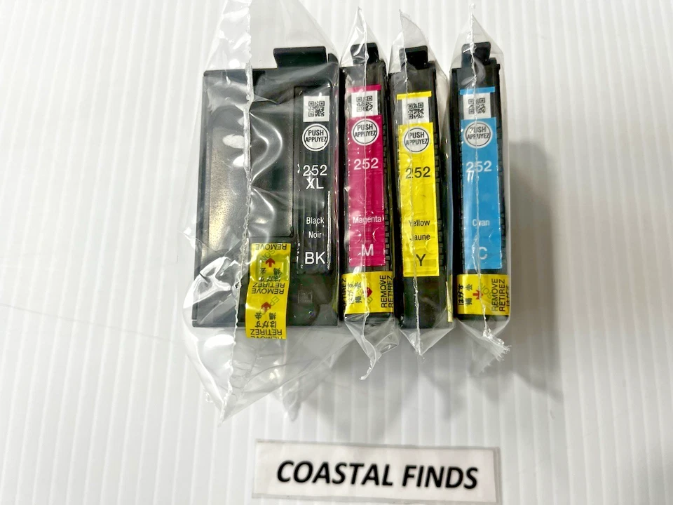 Epson 252XL 252 Ink Cartridge CMYK Set of 4 NEW OEM Sealed 2026 Dates WF 3640 - Image 1 of 1