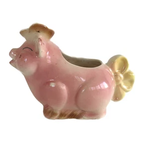 Vintage Spaulding Schwein Milchkännchen Schleife & Barett Creme Sirup Pflanzgefäß! Bauernhaus 40er Jahre - Bild 1 von 9