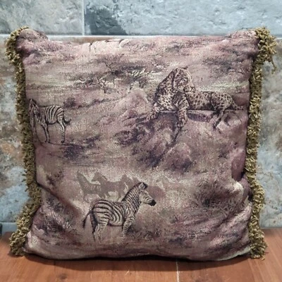 Funda Cojín Escena Animal Africano Tapiz Relleno Almohada Decorativa Foto 1 de 4