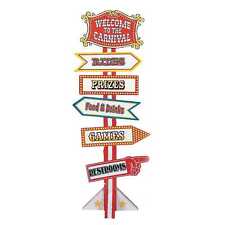 Big Top Circus Carnival Party Directional Yard Sign Cardboard Signs Decoration