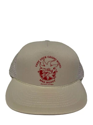 NEW 80’s Vintage Trucker Cap - Lady Luck Casino Hotel Las Vegas - Mesh Snapback - Image 1 of 4