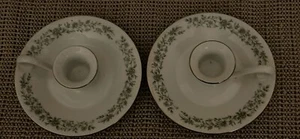 Vintage Mikasa Fine China  Saucer Candlestick Holder Set - Picture 1 of 5