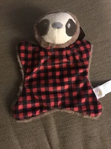 Animal Adventure Sloth Security Blanket Red Plaid Target Velour Lovey Toy - Picture 1 of 5