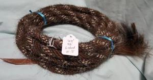 Mane Horse Hair Mecate 22 feet, 3/8" dia., Gray, Brown, White/Brown  Pattern W-5 - Picture 1 of 1