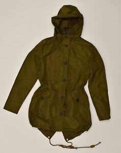JACK WILLS Womens Hooded Parka Jacket UK 10 Small Khaki Polyester AK17