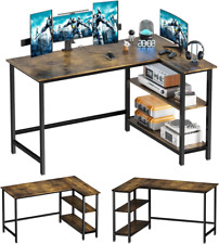 L Shaped Desk - 39" Home Office Computer Desk with Shelf, Gaming Desk Corner Tab
