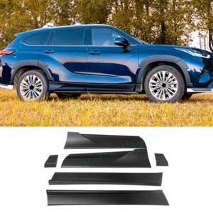 6X For Toyota Highlander 2020-2024 Matte Black Side Door Body Molding Cover Trim - Picture 1 of 17