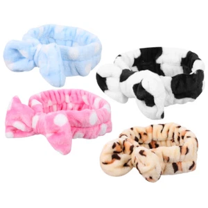 4pcs Shower Hair Band Coral Fleece Hairband Facial Spa Turban Cosmetic Headband - Picture 1 of 12