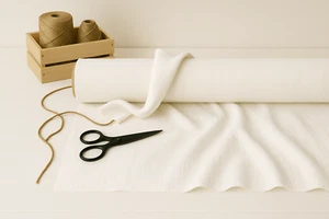 White Cotton-Linen Fabric by the Yard – Material for Sewing, Crafts & Upholstery - Picture 1 of 10