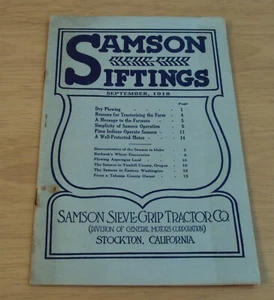 RARE 1918 News Magazine~"SAMSON SIFTINGS" Samson Sieve-Grip TRACTOR Stockton CAL - Picture 1 of 10
