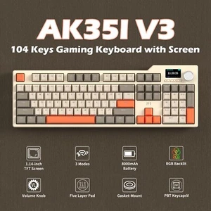 Klawiatura do gier AJAZZ AK35I V3 RGB ze 104 przyciskami, bateria 8000mAh, Bluetooth / 2.4 - Zdjęcie 1 z 42