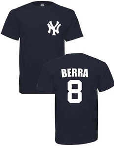 CAMISETA ADULTO YOGI BERRA #8 NEW YORK YANKEES AZUL MARINO o Gris ENVÍO GRATUITO - Imagen 1 de 3