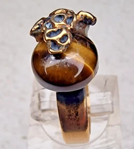 Hannu Ikonen Reindeer Moss Valo-Koru Finland bronze tiger's eye ring Nordic - Picture 1 of 15