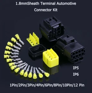 1.8mm Sheath Terminal Set Automotive Connector Kits Housing 1/2/3/4/6/8/10/12Pin - Picture 1 of 14