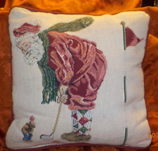 Decorative Tapestry Golfing Santa Christmas pillow 13