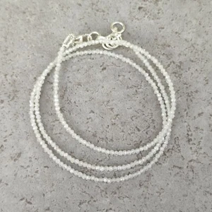 Cadena de circonitas facetadas blanca plata de ley 925 hecha a mano piedra curativa K575 - Imagen 1 de 4