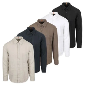 Boss Shirt - Men's Boss Relegant 6 Linen Long Sleeve Shirt - 50537381 - BNWT - Picture 1 of 6