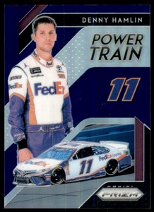 2019 Panini Prizm Prizms Blue #86 Denny Hamlin PT /75