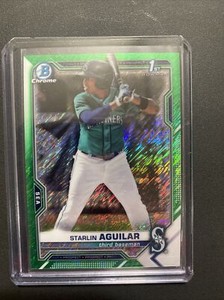 2021 1st Bowman Chrome Starlin Aguilar 1st Bowman Green SSP /99