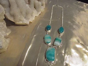BEAUTIFUL NEW BOTSWANA AGATE NECKLACE 19" HANDCRAFTED STONE NECKLACE - Picture 1 of 4
