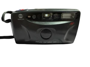 Minolta Riva AF35c fotocamera 35 mm pellicola punta e scatta nera parti non testate - Foto 1 di 6