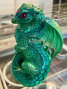 Windstone Editions Emerald Green Fantasy Dragon Approx 6” Tall Pena 1988 - Picture 1 of 8