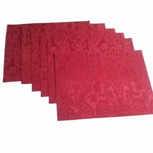 Deko Stoff Tischsets weinrot/rotfarben strukturiert 6er Set Feiertag Abendessen - Bild 1 von 7