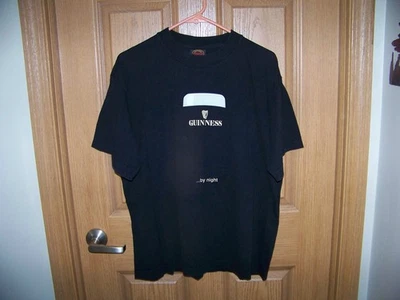 复古男式 Guinness By Night T 恤大号胸部 38/40 黑色干净很好 — 第 1/4 张图片
