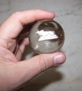 Antik 1,89 Zoll riesiger deutscher Sulfid Marmor Handarbeit Kaninchen Hase Tier - Bild 1 von 14