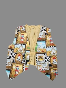 Kids Vtg Cow Farming Vest - Picture 1 of 9