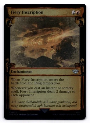 Fiery Inscription NM Showcase Scrolls The Lord of the Rings 0577 MTG Foil - Image 1 of 2