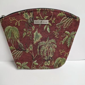 Isabellas Journey Gobelin Affe Blumen Make-up Kosmetiktasche - Bild 1 von 9