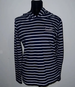 Vineyard Vines Girls XL / 16 Navy Stripe Long Sleeve Hooded Pullover Shirt - Picture 1 of 11