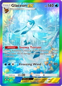 Glaceon Pokemon Pocket Non Holo Card VMAX EX GX ACG V Star custom - Picture 1 of 3