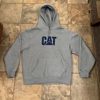 Vintage Caterpillar Sweatshirt Mens XL Gray Hoodie CAT Construction Hoodie Grey - Image 1 of 4